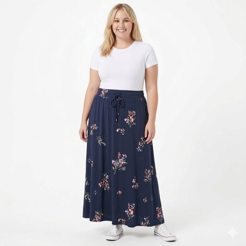 Pennington's In Every Story Blue Floral Maxi Skirt Size X